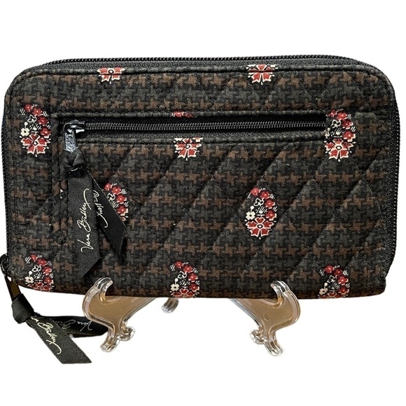 Vera Bradley Brown & Red Zip Around Wallet - Picture 2 of 5